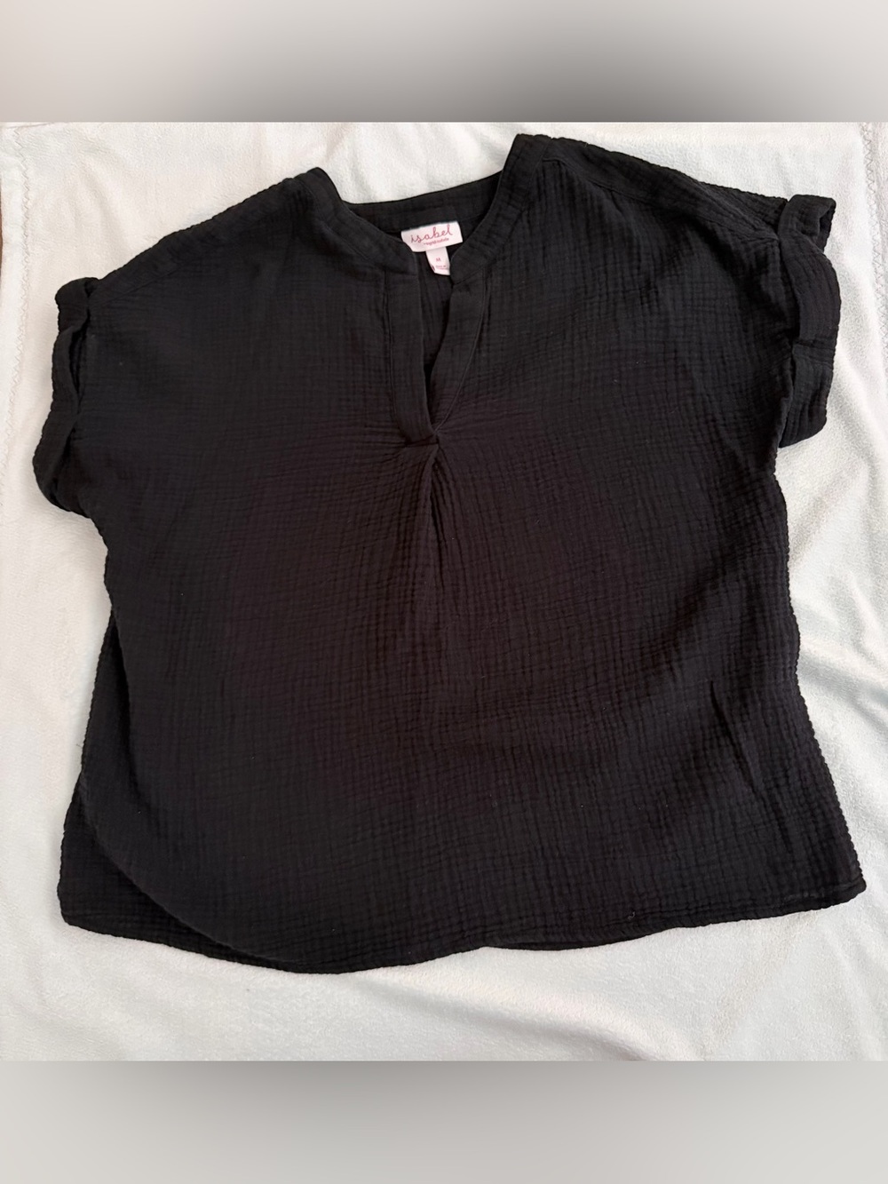 Isabel Maternity by Ingrid & Isabel V-Neck Gauze Blouse, Black